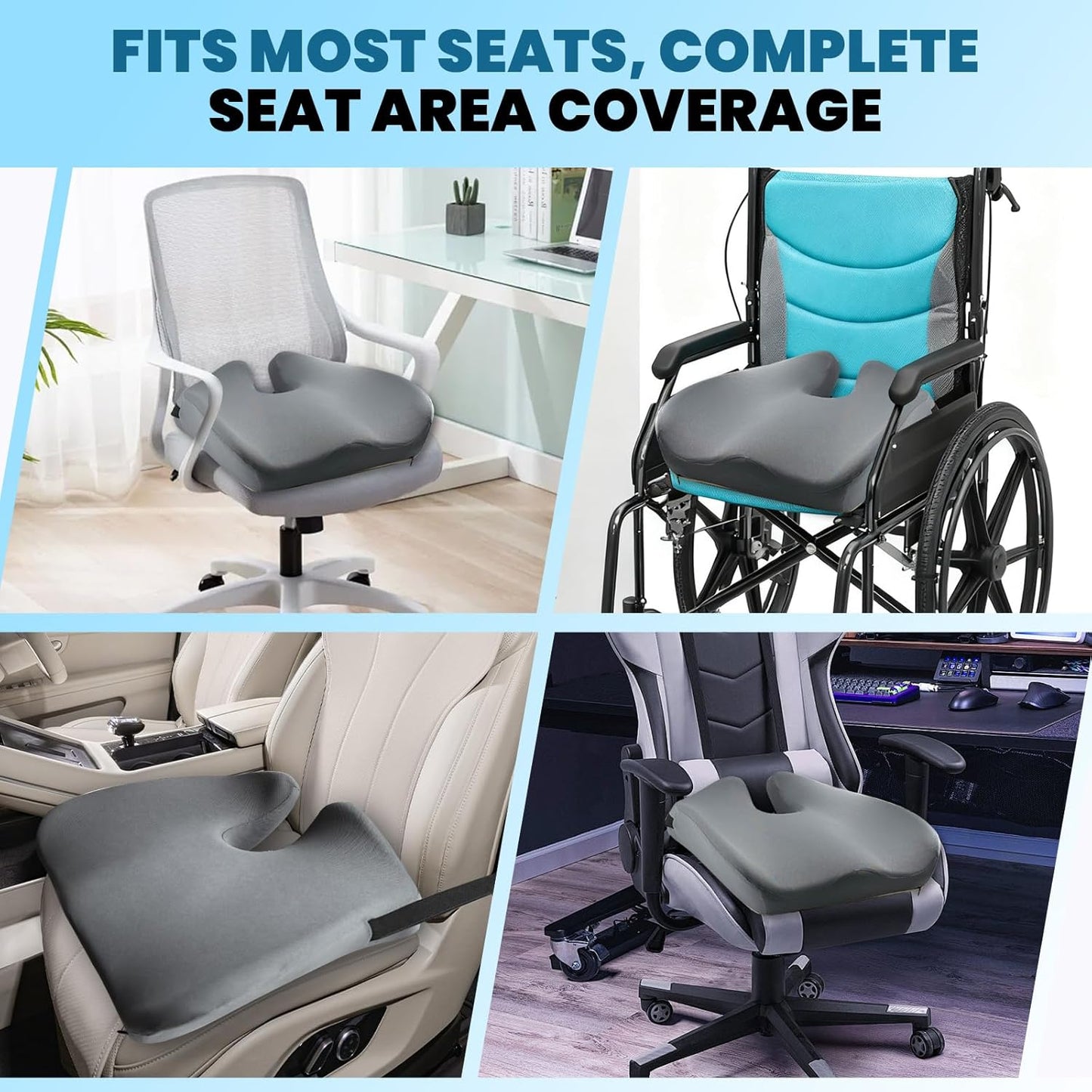 Thick High-Density Memory Foam Seat Pad for Ultimate Comfort | 18.5x15.5