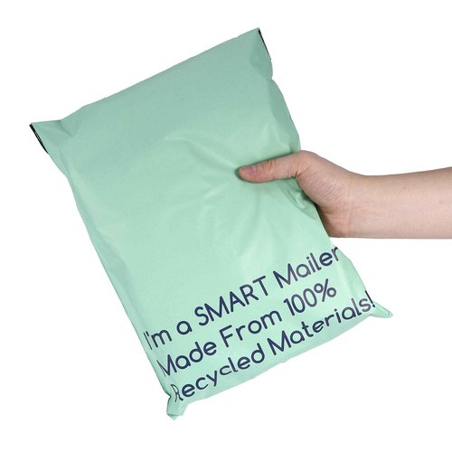 100 Count, 10x13 inch 100% Recycled Poly Mailers Eco Friendly Packaging Envelopes Supplies Mailing Bags 2.5 Mil Thick - SMART Mailer