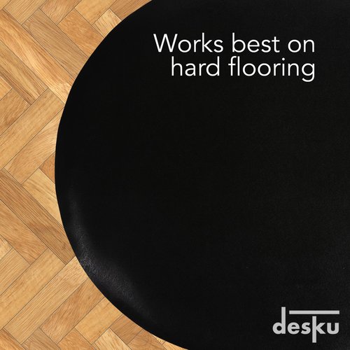 DESKU Super Oval Desk Chair Mat – Heavy-Duty PVC Mats for Hard Floor Protection, Black, 36" x 48" Inches, Made in The USA