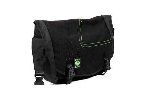 DIME BAGS Messenger Bag, Laptop Carrying Case with Padded Interior, Crossbody Shoulder Bag for Computer with Durable Hempster Exterior, 11 Compartments for Organized Storage (Black)