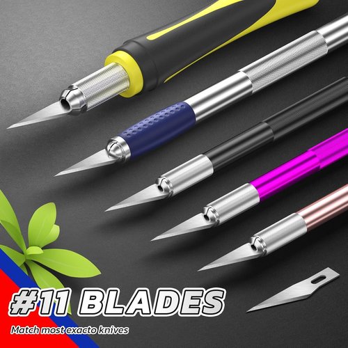 DIYSELF Exacto Knife Blades - 50 High Carbon Steel Blades with Storage Case for Crafts & Scrapbooking