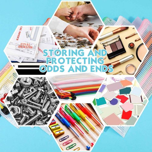Sherr 120 Pcs Mesh Zipper Pouch Bulk Pencil Pouches 9.45'' x 4.53'' Small Clear Mesh Bags with Zipper A6 Waterproof File Bag Pencil Case for School Office Travel Organization(White)