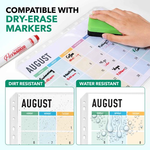 FLEXOFFICE 500 Pack, 8.5 x11 Clear Sheet Protectors, Page Protectors Heavy Duty for 3 Ring Binder, Top Loading Plastic Sleeves