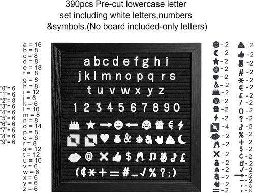 Letters Set - Pre-Cut 390pcs Lowercase Letters for Creative Projects | No Board Included
