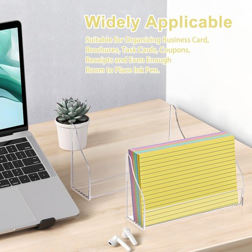 SHIQIKEJIPTY 5x8 Inch Index Card Display Stand Acrylic Card Holder For Desk Note Card File Box Postcard Holder Business Stand Display Index Organizer Case for Office Business Desktop(No Card)