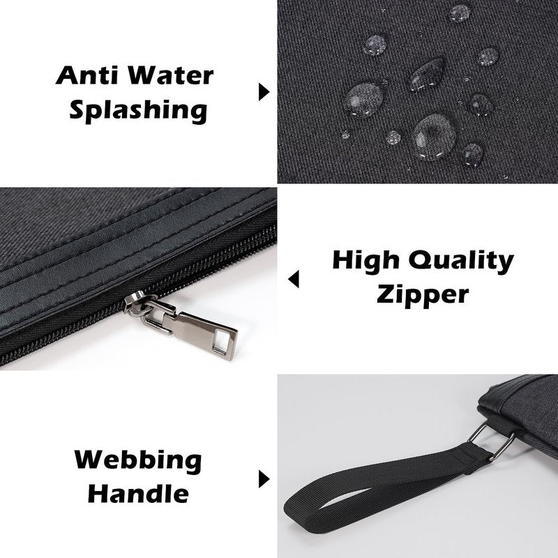 ECHSRT File Folder Document Organizer for Travel, Document Bag Zipper Pouch for Men & Women Black