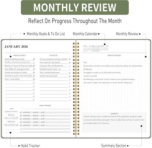 2026-2027 Monthly Planner by [Brand Name] - 24-Month Calendar with Habit Tracker & To-Do List | 7.5" x 10", Spiral Binding