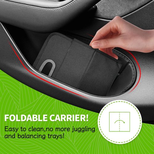 Boczif Cup Caddy - Portable 6-Cup Drink Carrier with Handle | Folds Flat for Coffee, Wine, Cocktails (Black)