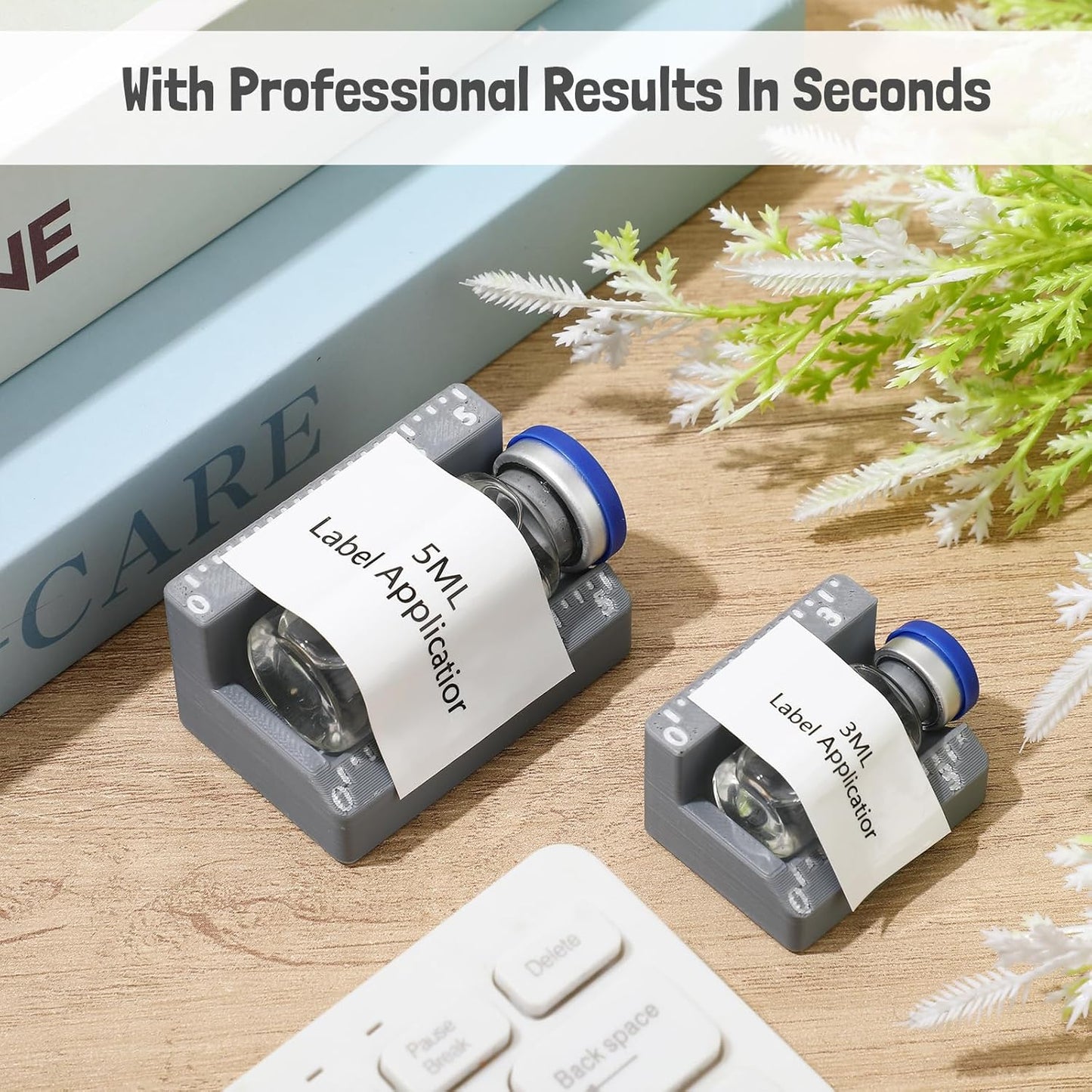 Skiennix Vial Label Applicator - Perfect Tool for Small Jars & Essential Oil Bottles | Grey, 3ml & 10ml