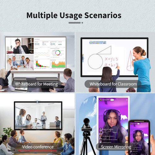 TouchWo 32 inch Interactive Touchscreen Monitor PC, Smart Board with 16:9 Display 1080P, Win-10 Electronic Whiteboard Touchscreen PC for Office and Classroom, Core i7 RAM 16G & ROM 512G