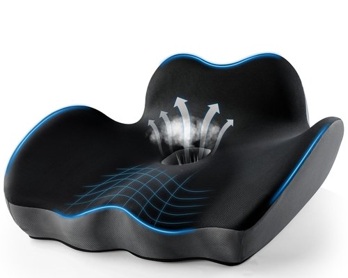 Premium Orthopedic Seat Cushion,X Large Breathable Office Chair Cushion - Enhanced Hip & Tailbone Support,Pressure Relief Sciatica & Leg Relief Let 8+ Hour Sitting Comfort, for Office/Game/Wheelchair