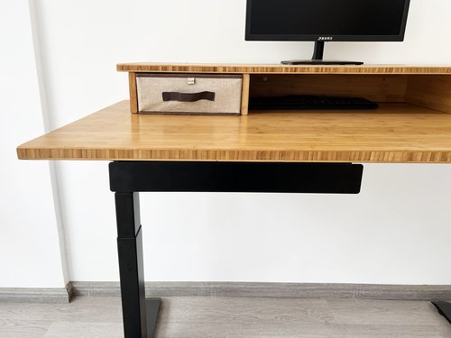 VWINDESK 19 inch Slim Under Desk Pull-Out Storage Office Mounted Sliding Metal Drawer for Standing Desk,Black