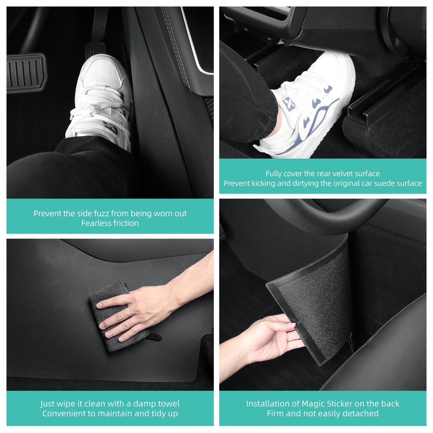 PUOENI 2025 2026 Model Y Juniper Center Console Side Anti-Kick Mats 5PCS TPE Scratch Resistant Protector of Center Console Sides for Model Y Refresh Juniper (Premium/Performance)-NO for (Standard)