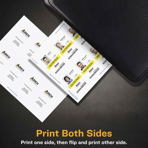 Avery Durable Tall ID Badges for Lanyards, Laser Printable on Both Sides, Blank White, 80 Total, 3.375" x 2.125" (61612)