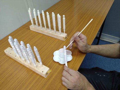 Kiyoteru Made in Japan Craft Pottery Ball-point pen to turn Sakura tree pattern of the White CLK_CTP_201
