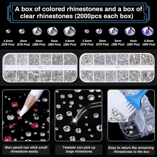 B7000 Clear Glue Kit - 4013PCS Rhinestones & 3PCS 25ML Adhesive for Jewelry, Crafts & Nail Art