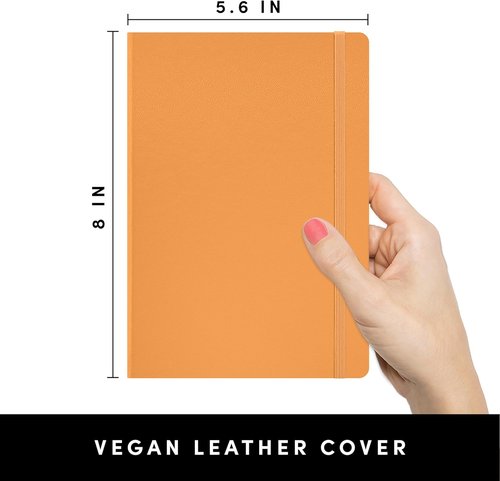 Paperage Lined Journal Notebook - Marigold, 160 Pages, Medium 5.6" x 8" - Durable Hardcover for Work & School