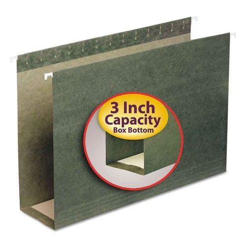 Smead Box Bottom Hanging File Folder, 3" Expansion, Legal Size, Standard Green, 25 per Box (64379)