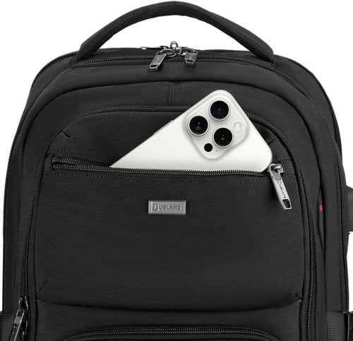 DUSLANG 17-Inch Water-Resistant Laptop Backpack - Travel-Friendly Design with USB Charging Port | Black