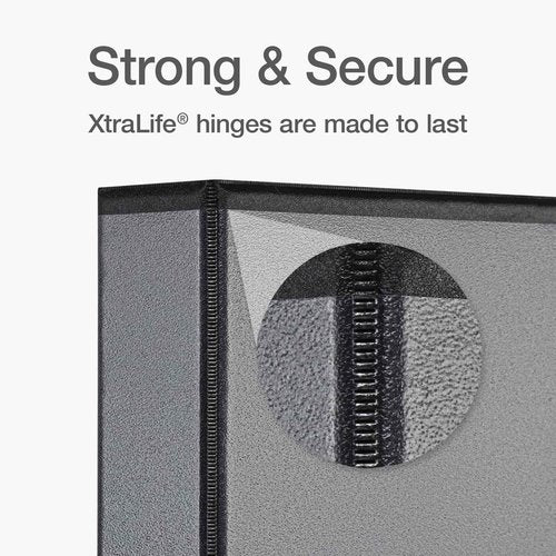 Oxford Ring Binders, 1.5" Round Ring Binders, View Binder, Covers on 3 Sides, XtraLife Hinge, Non-Stick, PVC-Free, Black, 350 Sheet Capacity (1002548) (Pack of 12)