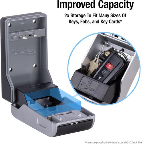 Master Lock High Capacity Key Lockbox - Secure Combination Dial | Wall Mount Design