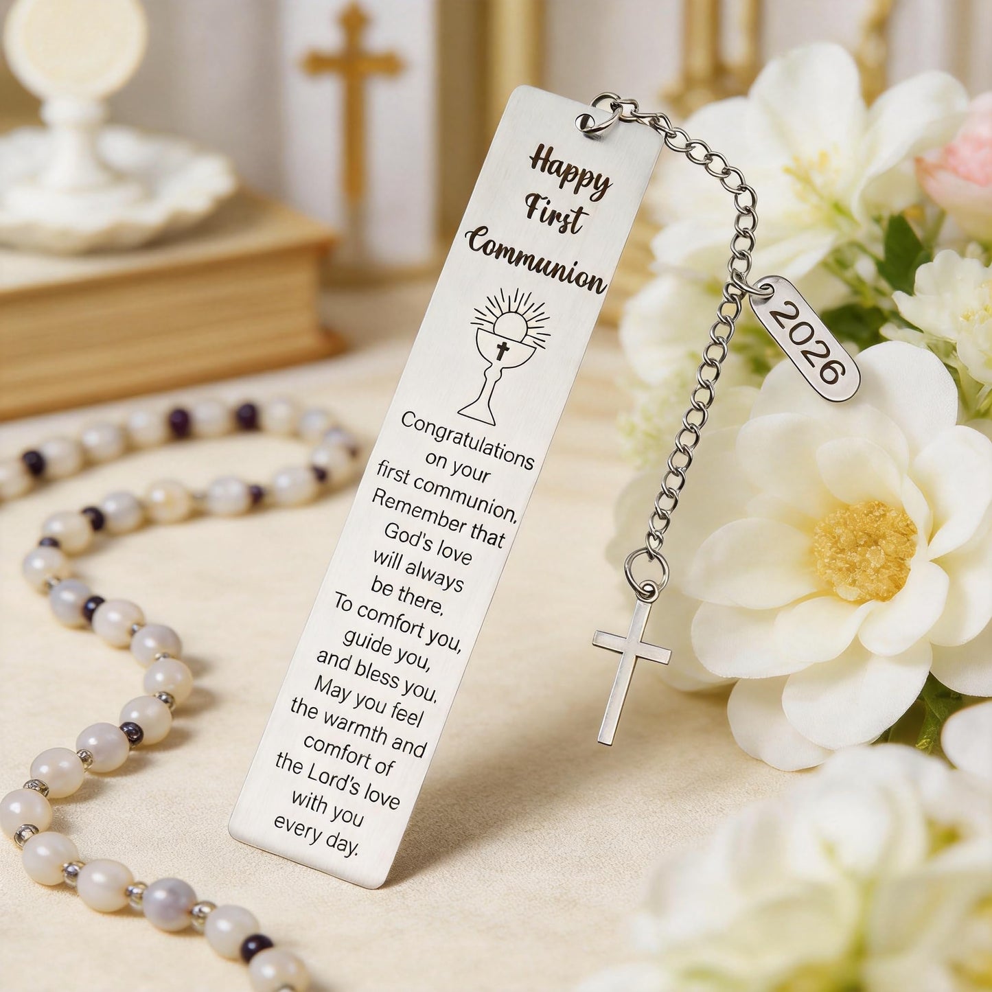 2026 First Communion Gifts for Boys Girls, Best 1st Holy Communion Bookmark for Teen, Catholic Confirmation Gifts for Kids, First Communion Favor, Religious Gift for Him Her Easter