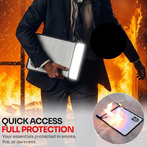 Mart Cobra Fireproof Document Bag - Waterproof Storage for Important Papers | Secure Zipper Closure