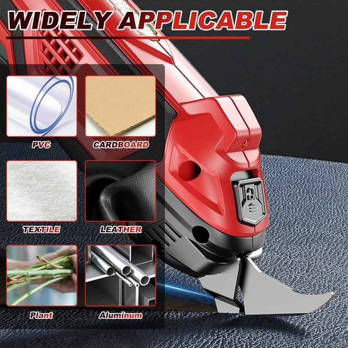 Electric Scissors with 2 Blades, 4.2V Cordless Fabric Shears Rechargeable Cloth Cutter, Power Shears for Sewing/Carpet/Leather/Rubber/Cardboard