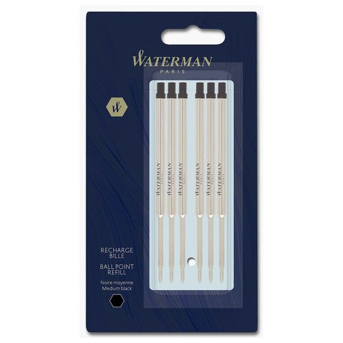 Waterman Ballpoint Pen Refill, Medium Point, Black Ink