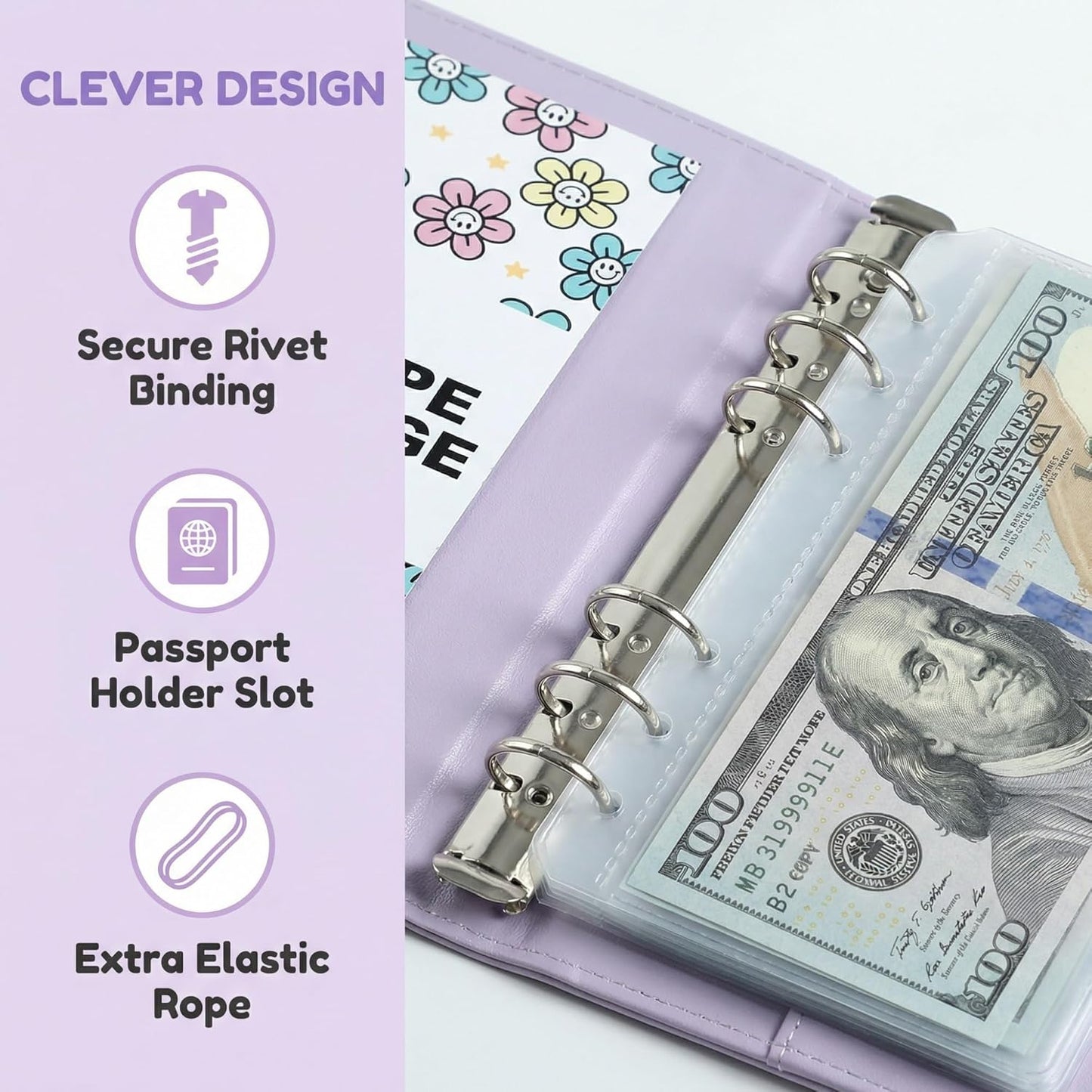 Skiennix Money Saving Challenge Envelopes - Durable Cash Organizer with Inspiring Quotes | 100 Pcs (Black & Blue)