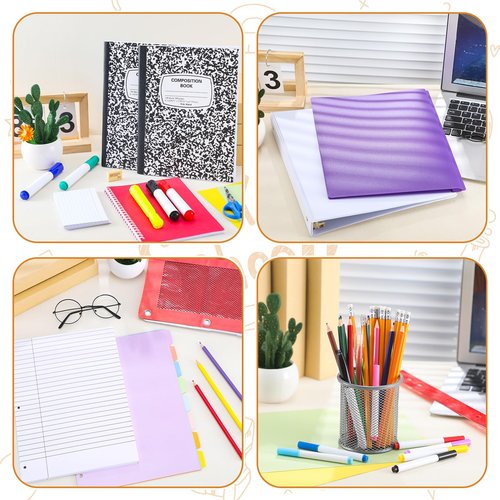 AmazingSpark 80 Pcs Back to School Supplies Kit for Second and Third Grade Students Elementary School Essentials Bundle Pack Includes Folders Notebooks Pencils Markers Crayons Pens