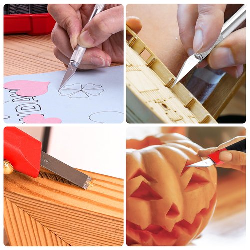 FASTPRO 31-Piece Precision Hobby Knife Set, Craft Knives with 26pcs Blades, Exacto Knife Set Included Tweezers, Grindstone, Steel Ruler and Storage Case, for Art Work, Scrapbooking, Stencil, Modeling