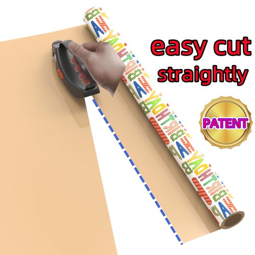 Perfycut 2 Pack Wrapping Paper Cutter with 3 Replaceable Blade Sets for Gift Wrapping Paper Roll Cutter and Christmas Wrapping Paper