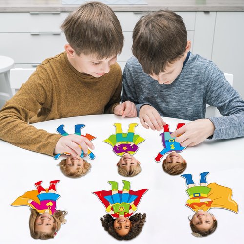 48Pcs Super Themed Hero Cutouts Super Themed Bulletin Board Decorations Hero Theme Paper Cut Outs DIY Photo Picture Crafts for Kids Kindergarten Party Decor Back to School Classroom Birthday Supplies