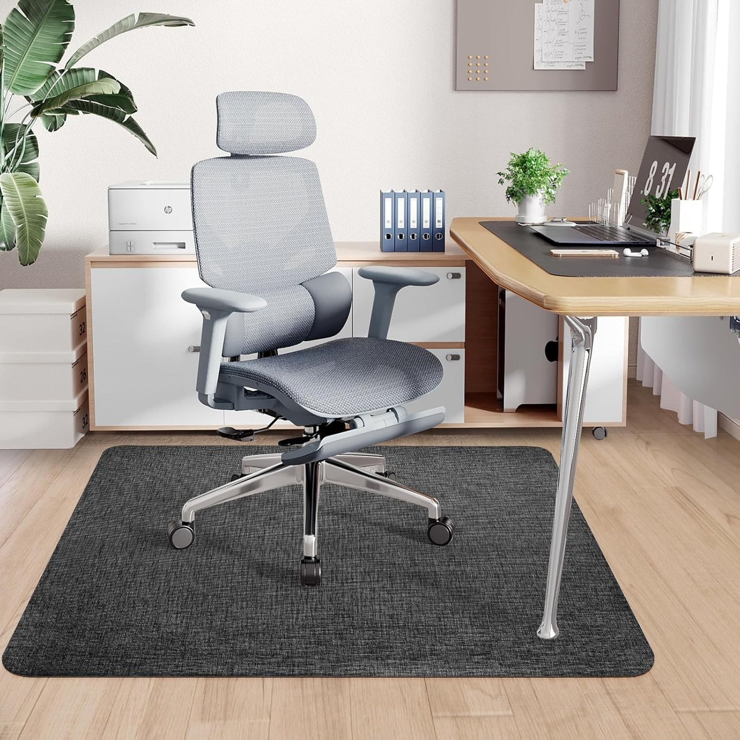 Sycoodeal Office Chair Mat - Heavy Duty Anti-Slip Floor Protector for Hardwood & Tile | Black (40" x 48")