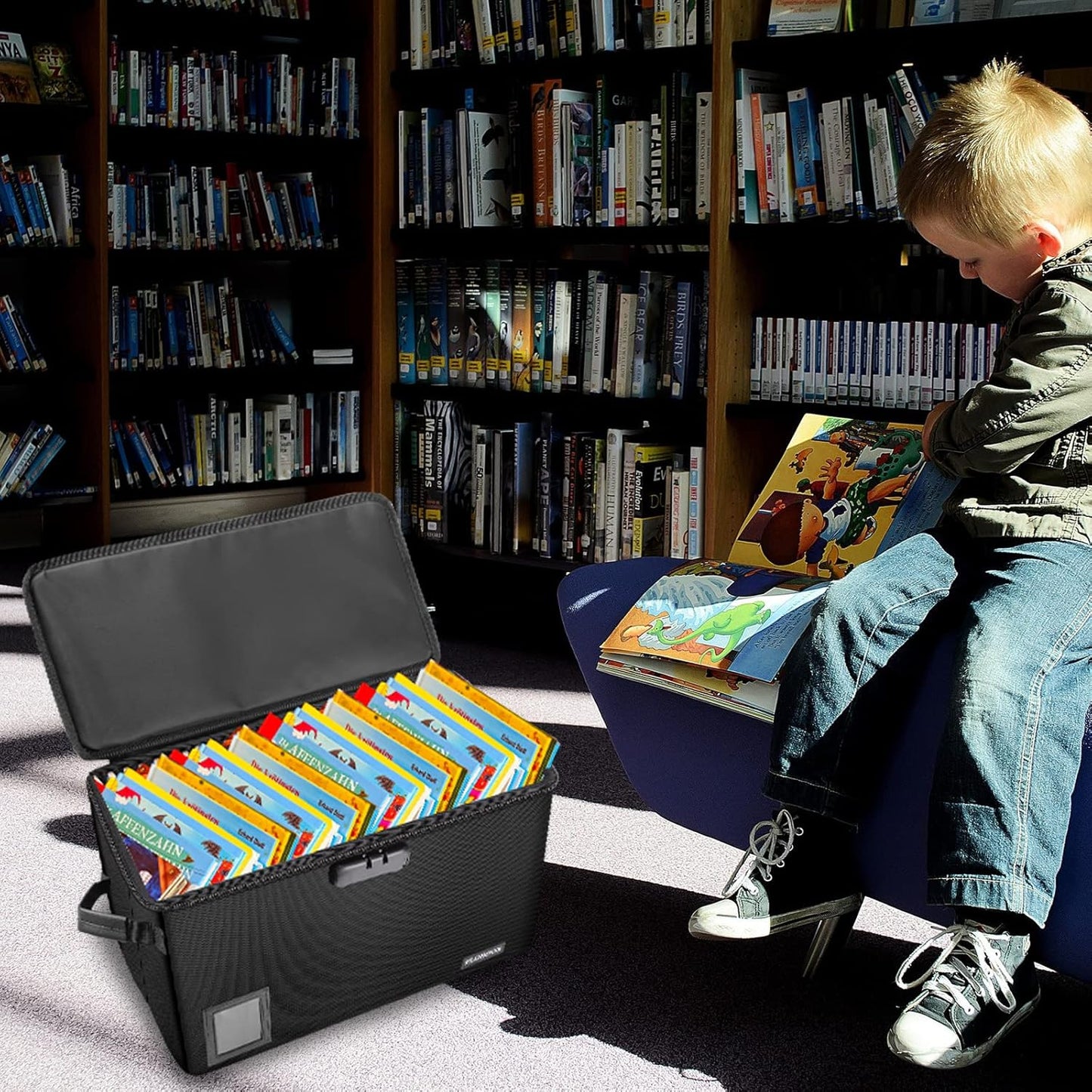Skiennix Comic Book Storage Box - Fireproof & Water-Resistant with Lock | Holds 150-175 Comics, Black