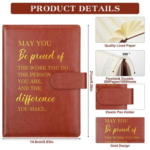 Colarr 10 Pieces Employee Appreciation Gifts A5 Leather Journals May You Be Proud of The Work You Do Thank You Gifts Inspirational Notebook for Teacher Coworker Office Supplies Client Gifts