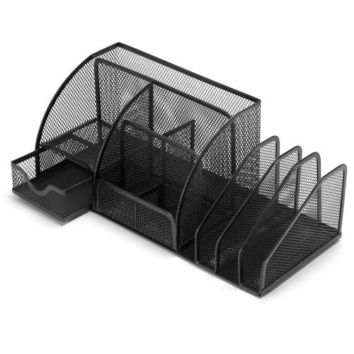 SANWICH Mesh Desk Organizer Set Office Accessories Desk Organization with multiple Compartments For Desktop Organizer,Mesh Pen Holder and Organizer (Black)