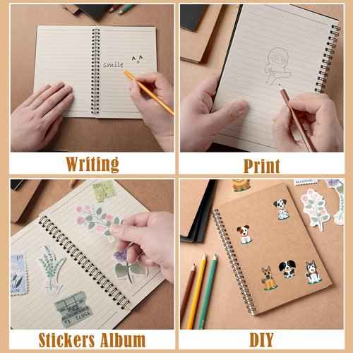 36 Packs A5 Spiral Notebook Hardcover Ruled Notebooks Soft Cover Spiral Journal College Writing Subject Lined Notebook 5.5 x 8.3 Inch 50 Sheets 100 Pages Lined Paper for Office School (Brown)