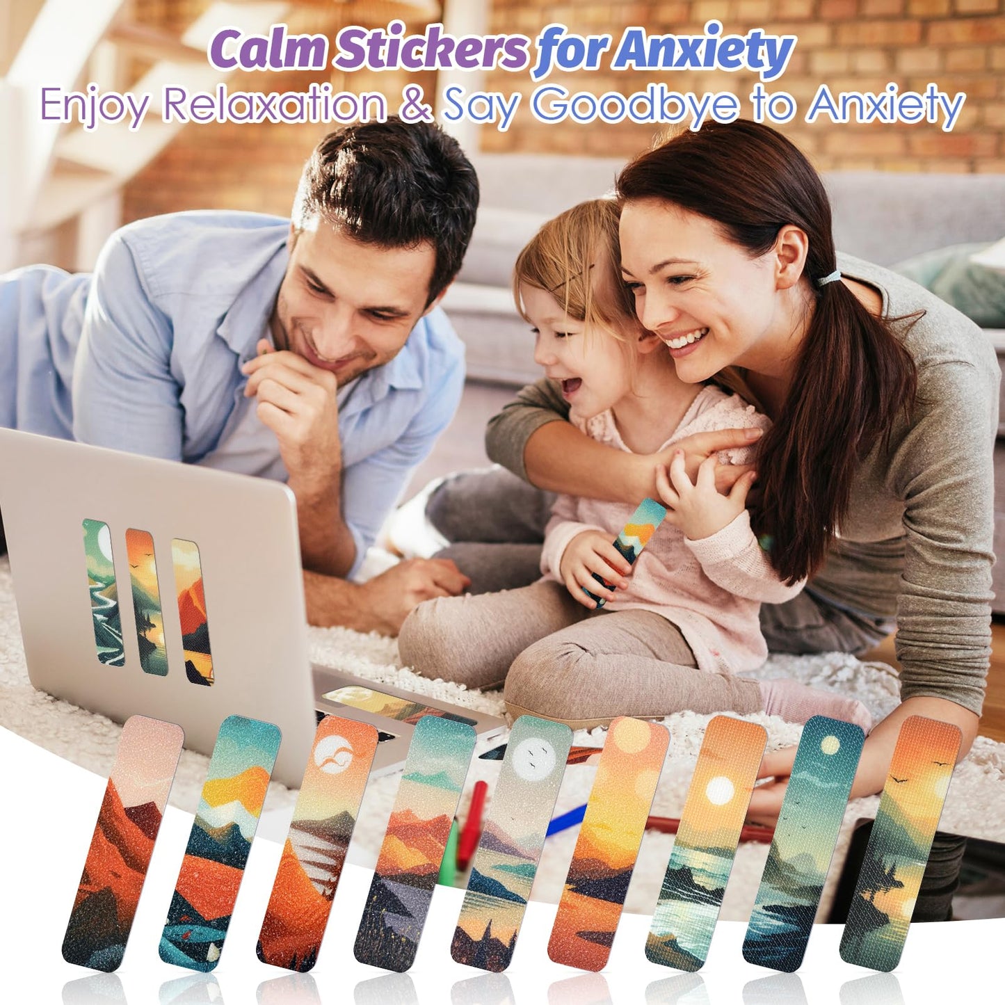 36 Pcs Sensory Stickers with Different Textures – Tactile & Texture Sensory Strips for Teens and Adults –Sensory Stickers, Anxiety Relief Items – Classroom Must Haves & Desk Fidget(Landscape)