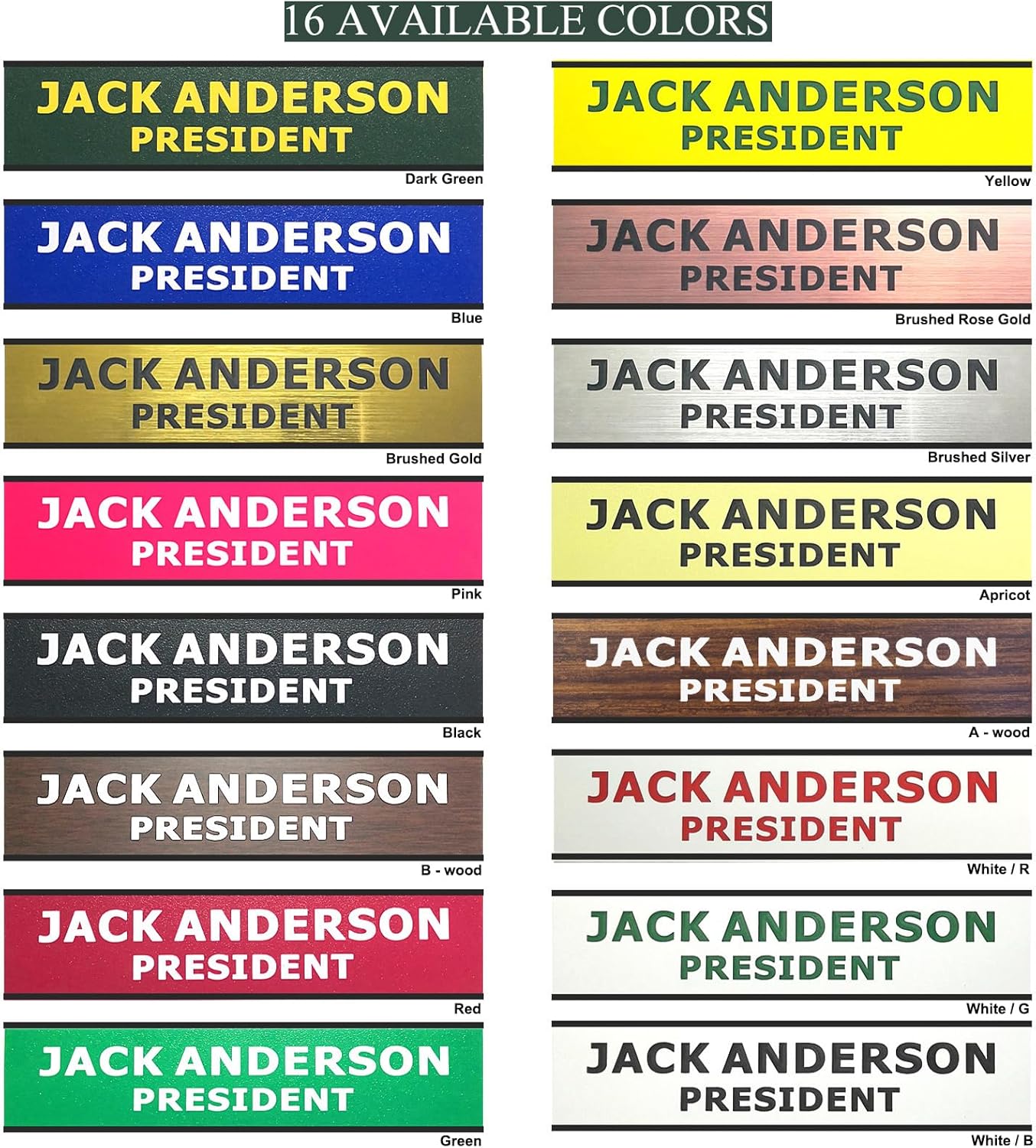 Skiennix Custom Engraved Name Plate - Personalized Office Nameplate with Wall or Desk Holder | 2" x 8" Aluminum