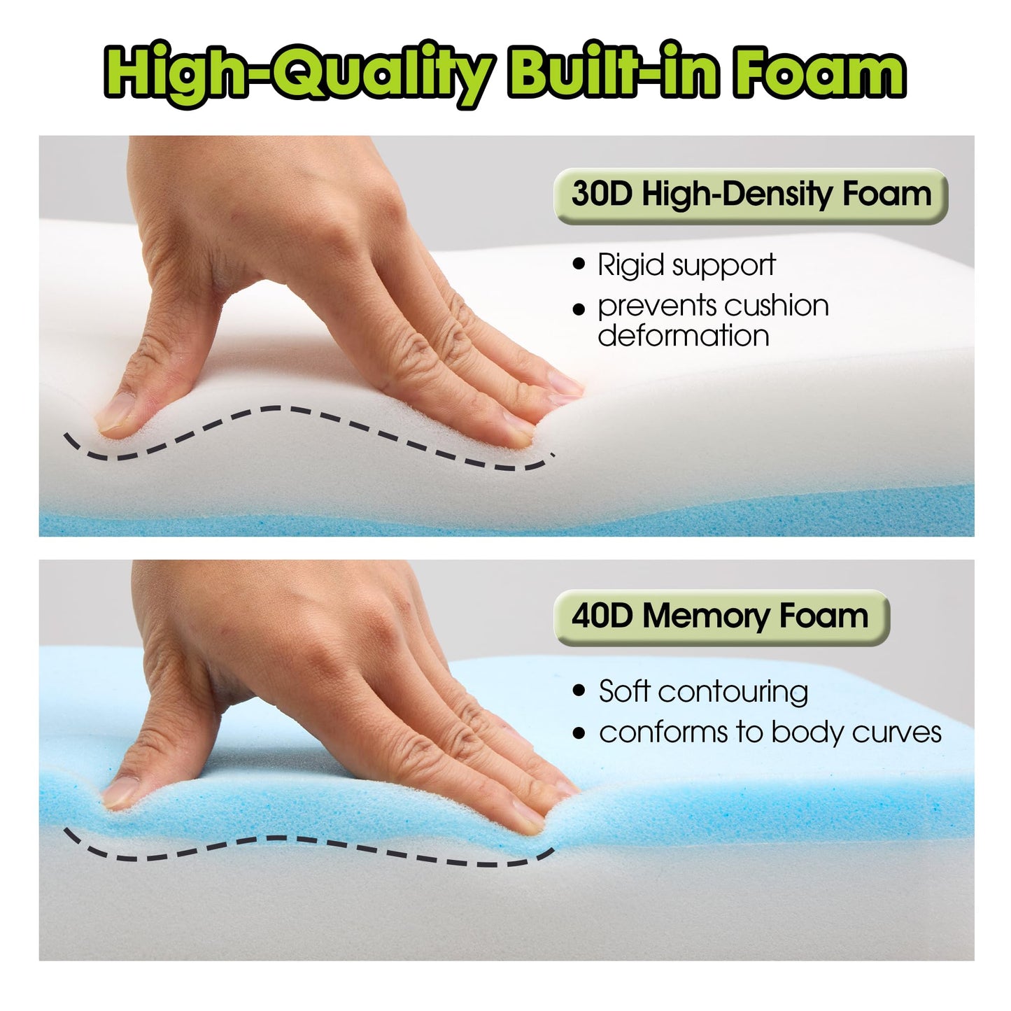 goodleben Stadium Seat Cushion - Dual Layer Foam with 30D Support & 40D Memory, Thick & Breathable Bleacher Pad for Football, Baseball, Outdoor Games, and Indoor Events (1 Pack)