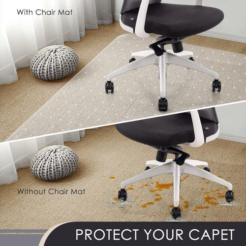 Kuyal Office Chair Mat - Heavy Duty Clear Protector for Carpeted Floors | 32x48 Inch for Easy Movement