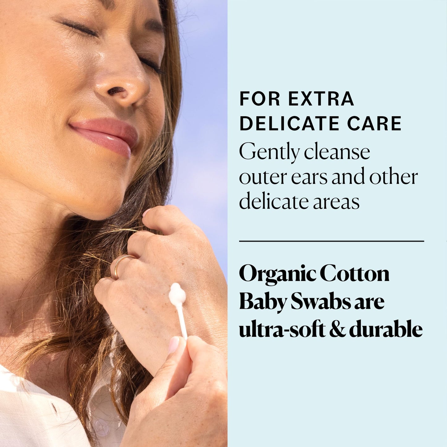 Sky Organics - Organic Baby Cotton Swabs, 180 ct. - Ultra Soft Baby Safe Tips - Strong & Durable - Hypoallergenic - Chlorine Free - Natural, Vegan & Cruelty Free - Skin Care & Baby Care