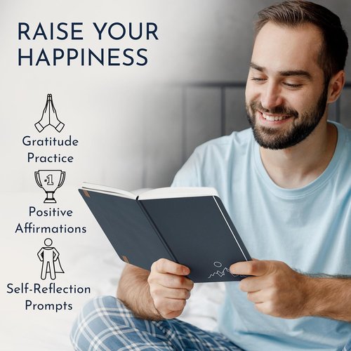 Gratitude Journal by Premium – 6-Month Guided Daily Prompts & Habit Tracker | Hardcover, 249 Pages, Lay Flat, 100gsm Paper – Ideal Mindfulness Gift for Men