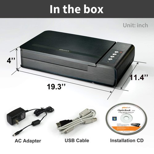 Plustek OpticBook 4900 Scanner with Bookmaker - Simplify scanning and Make Your Paper/Document Digitized & Organized with Software to Archive, Look up and Share Files.