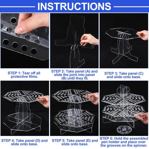 Eersida 120 Slot Acrylic Pen Holder Pen Clear Pencil Holder Display Stand Marker Organizer Acrylic Desktop Organizer the Hole Diameter Is 0.5 Inch for Art Supply Makeup Brushes Storage Craft Shows