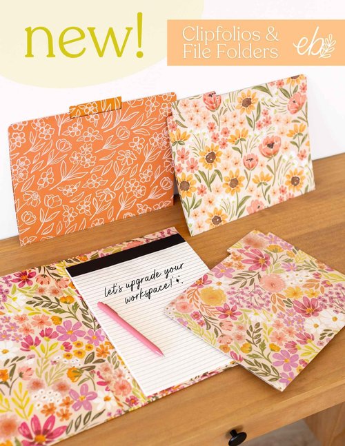 Elyse Breanne Design, Clipfolio, Portfolio and Clipboard, Includes 40 Lined Sheets Legal Pad, Built-in Pocket Folders, to Keep Organized and Professional, Summer Meadows