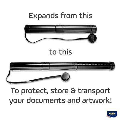 Helix - Large Expanding Document Tube - Water and Light Resistant - 3in Diameter - 24-40 Inches Extendable Length