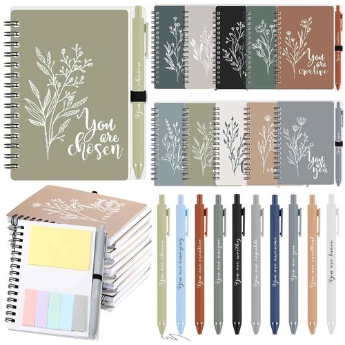 Janlaugh 20 Sets Employee Appreciation Gifts Case Management Week Gifts Thank You Spiral Notebook with Sticky Notes Pen Bulk Vet Tech Week Journal for Coworker Teacher Nurse Customer (Bright Color)